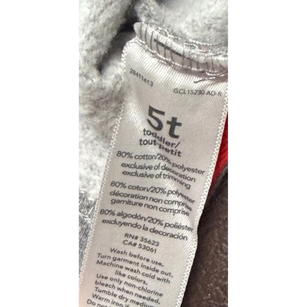 Carters Toddler Boys 5T Gray Quarter Zip Sherpa Fleece Pullover Sweater 28411413